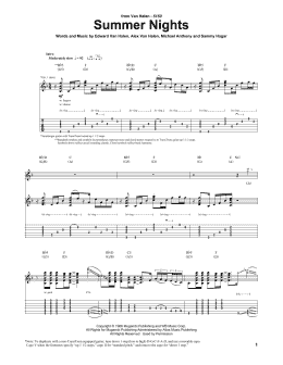 page one of Summer Nights (Guitar Tab)