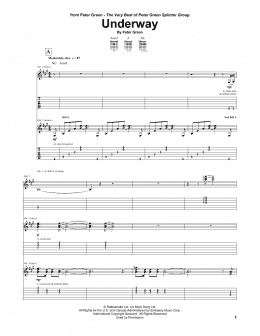 page one of Underway (Guitar Tab)