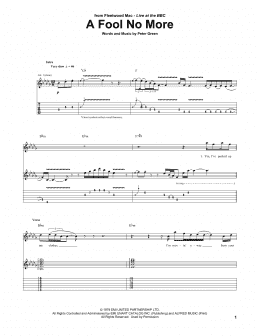 page one of A Fool No More (Guitar Tab)