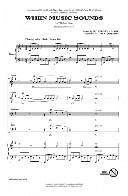 page one of When Music Sounds (TTBB Choir)