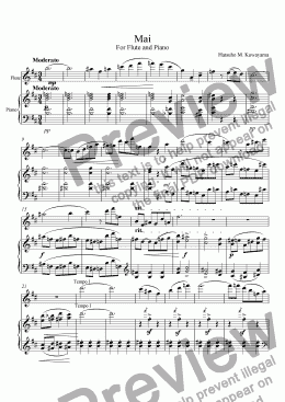 page one of Mai (for Flute and Piano)