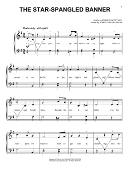 page one of The Star Spangled Banner (Very Easy Piano)