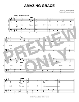 page one of Amazing Grace (Very Easy Piano)