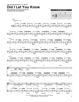 page one of Did I Let You Know (Drums Transcription)