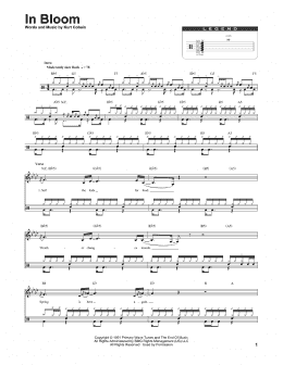 page one of In Bloom (Drums Transcription)