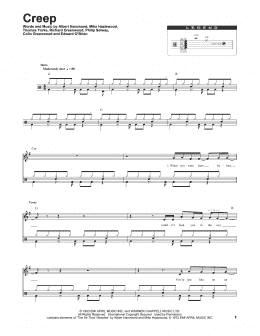 page one of Creep (Drums Transcription)