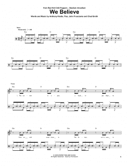 page one of We Believe (Drums Transcription)