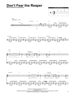 page one of Don't Fear The Reaper (Drums Transcription)