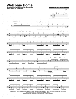 page one of Welcome Home (Drums Transcription)
