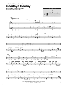 page one of Goodbye Hooray (Drums Transcription)