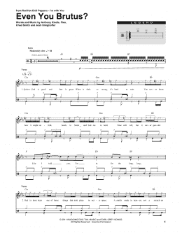 page one of Even You Brutus? (Drums Transcription)