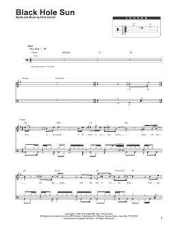 page one of Black Hole Sun (Drums Transcription)