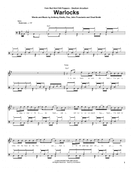 page one of Warlocks (Drums Transcription)