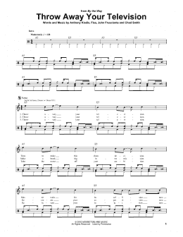 page one of Throw Away Your Television (Drums Transcription)