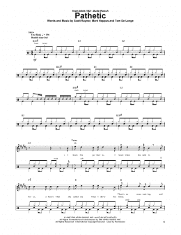 page one of Pathetic (Drums Transcription)