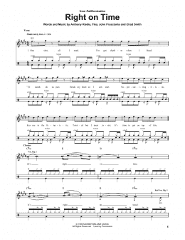 page one of Right On Time (Drums Transcription)