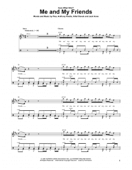 page one of Me And My Friends (Drums Transcription)