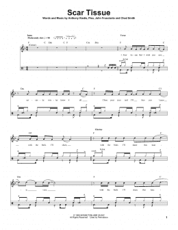 page one of Scar Tissue (Drums Transcription)