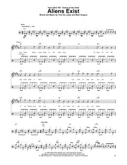 page one of Aliens Exist (Drums Transcription)