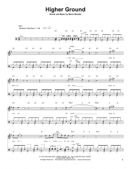 page one of Higher Ground (Drums Transcription)