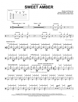 page one of Sweet Amber (Drums Transcription)