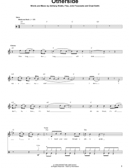 page one of Otherside (Drums Transcription)