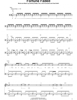 page one of Fortune Faded (Drums Transcription)