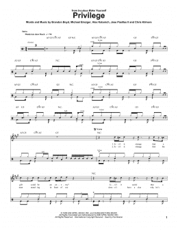 page one of Privilege (Drums Transcription)