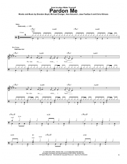 page one of Pardon Me (Drums Transcription)