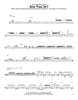 page one of Are You In? (Drums Transcription)