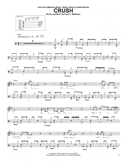 page one of Crush (Drums Transcription)