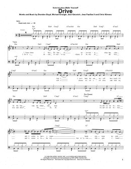 page one of Drive (Drums Transcription)