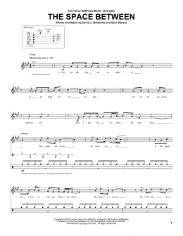 page one of The Space Between (Drums Transcription)
