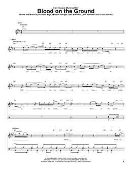 page one of Blood On The Ground (Drums Transcription)