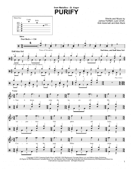 page one of Purify (Drums Transcription)