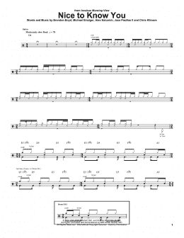 page one of Nice To Know You (Drums Transcription)