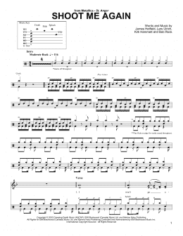 page one of Shoot Me Again (Drums Transcription)