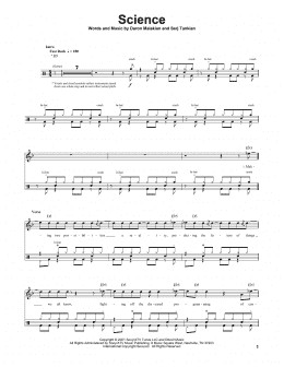 page one of Science (Drums Transcription)