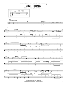page one of Jimi Thing (Drums Transcription)