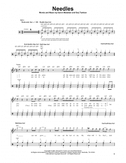 page one of Needles (Drums Transcription)