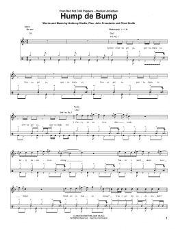 page one of Hump De Bump (Drums Transcription)