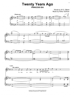 page one of Twenty Years Ago (Piano & Vocal)