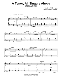 page one of A Tenor, All Singers Above (Piano & Vocal)