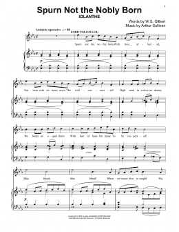 page one of Spurn Not The Nobly Born (Piano & Vocal)