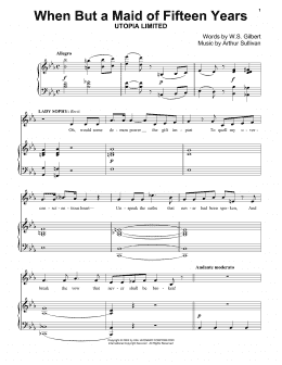 page one of When But A Maid Of Fifteen Years (Piano Solo)
