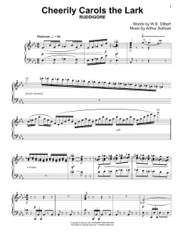 page one of Cheerily Carols The Lark (Piano Solo)