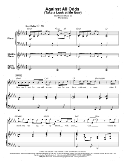 page one of Against All Odds (Take A Look At Me Now) (Keyboard Transcription)