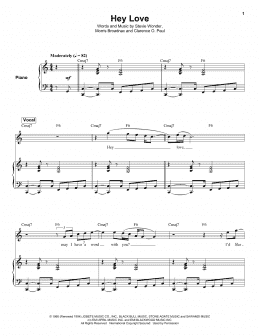 page one of Hey Love (Keyboard Transcription)