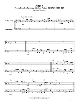 page one of Axel F (Keyboard Transcription)