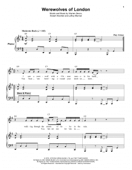 page one of Werewolves Of London (Keyboard Transcription)